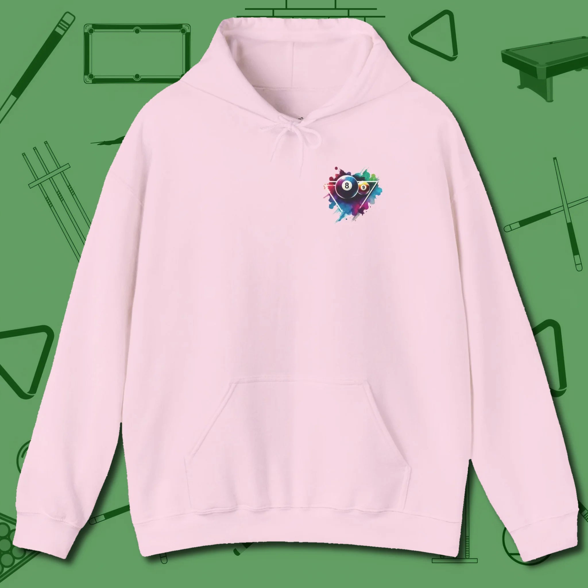 Lady Shooter Majesty Hoodie, front view, in Light Pink league-night queen energy