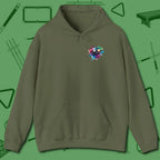 Lady Shooter Majesty Hoodie, front view, in Military Green tactical pattern play