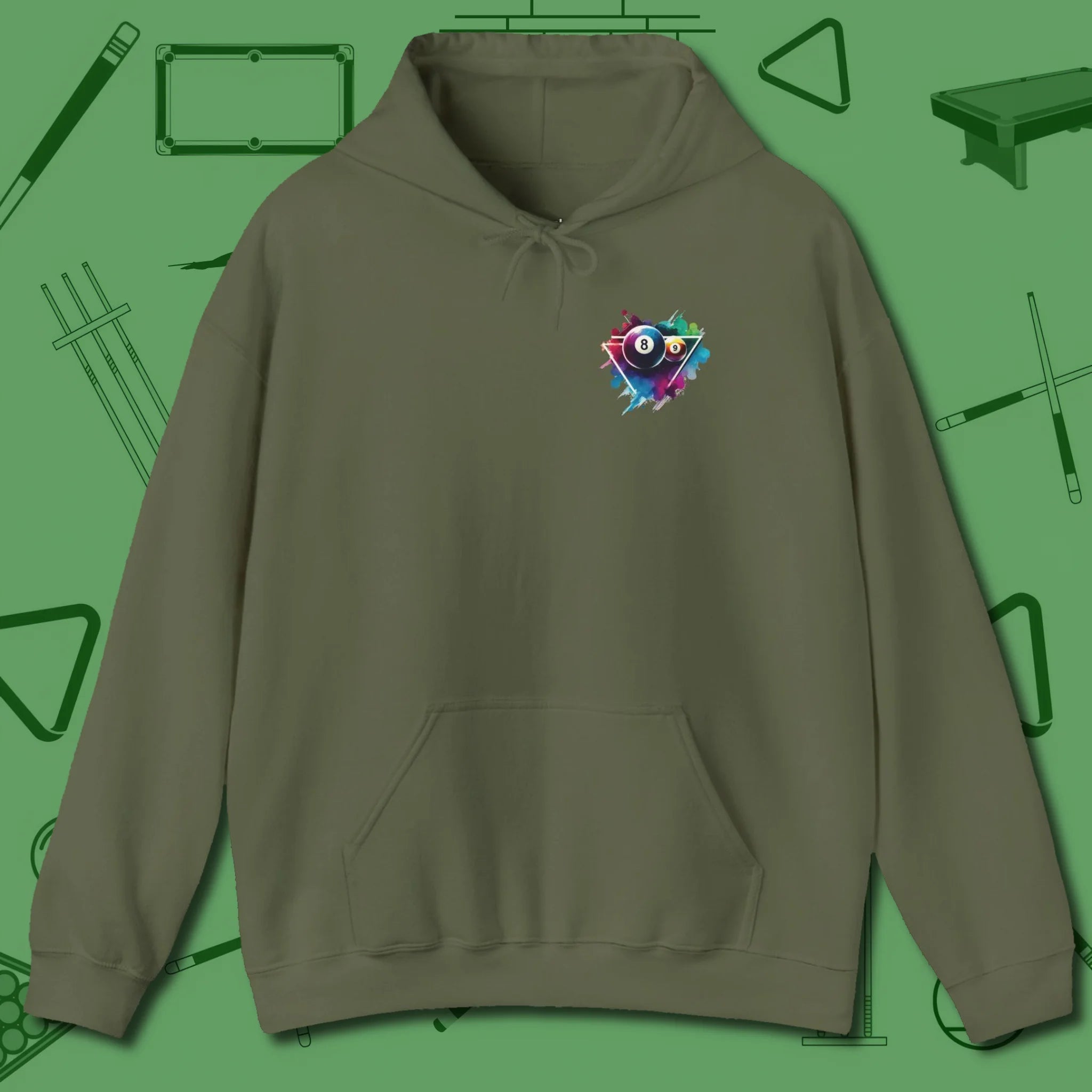 Lady Shooter Majesty Hoodie, front view, in Military Green tactical pattern play