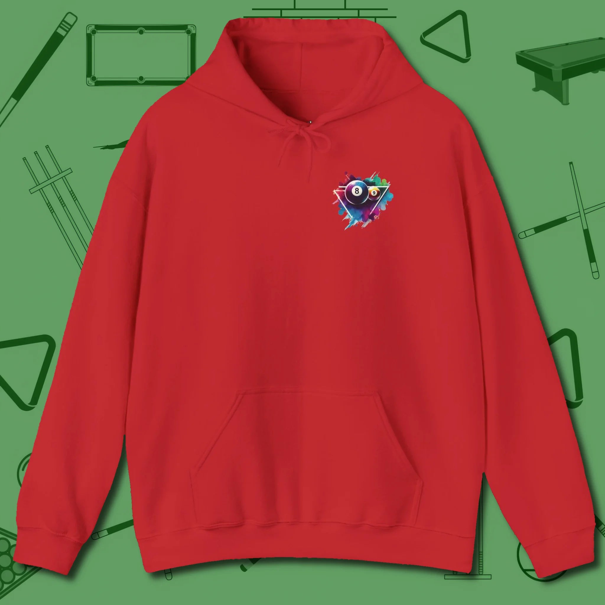 Lady Shooter Majesty Hoodie, back view, in Red power break vibes