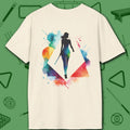 Lady Shooter Majesty T-Shirt, in Natural color, billiards shirt, back view