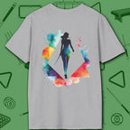 Lady Shooter Majesty T-Shirt, in Sport Grey color, billiards shirt, back view