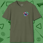 Lady Shooter Majesty T-Shirt, back view, in Military Green safety-first precision