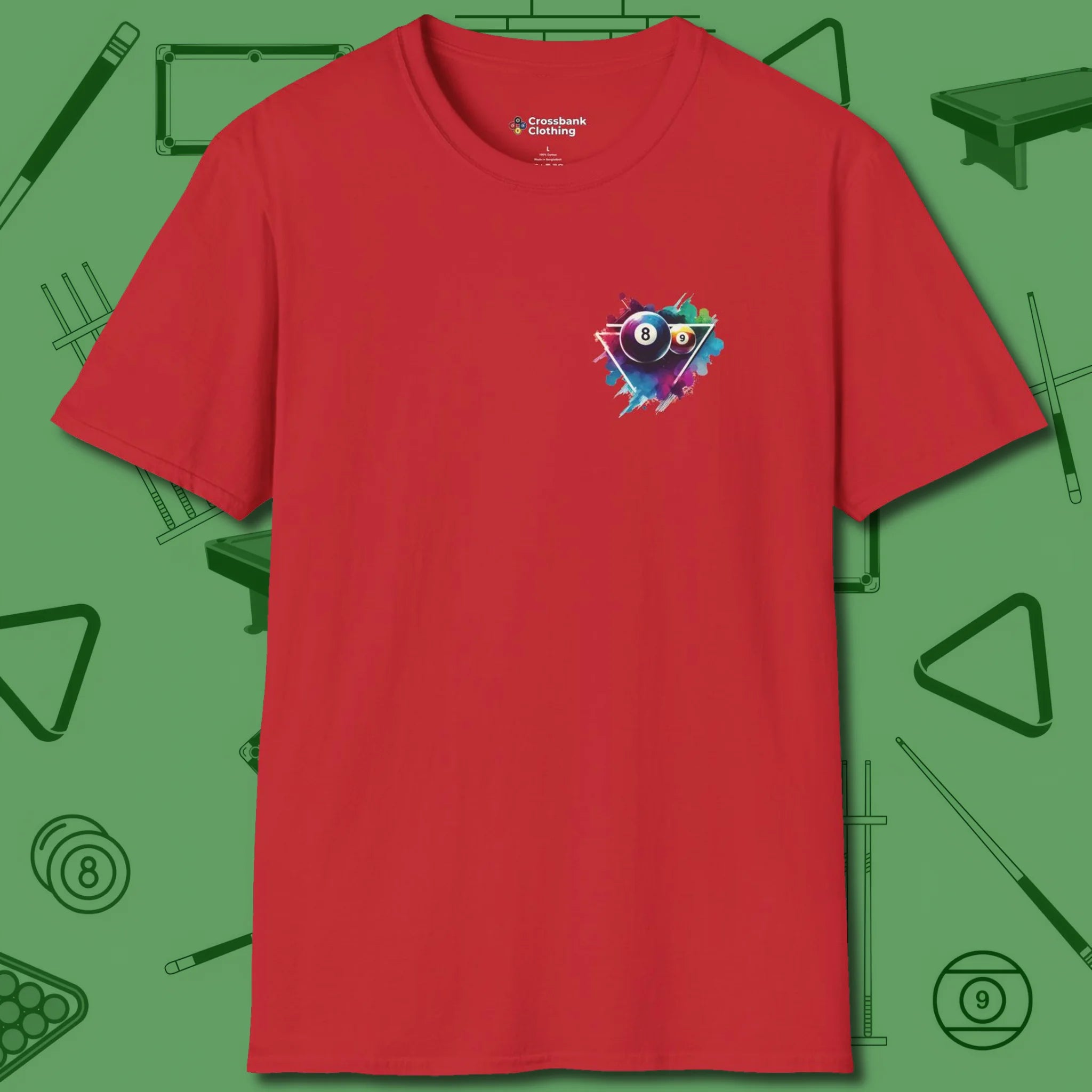 Lady Shooter Majesty T-Shirt, front view, in Red aggressive run-out swagger