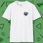 Lady Shooter Majesty T-Shirt, front view, in White classic 8-ball poise