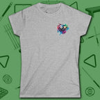 Lady Shooter Majesty Women's Cut Tee, in Sport Grey color, billiards shirt, front view