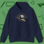 Last Ball Standing Hoodie, in Navy color, billiards hoodie, front view