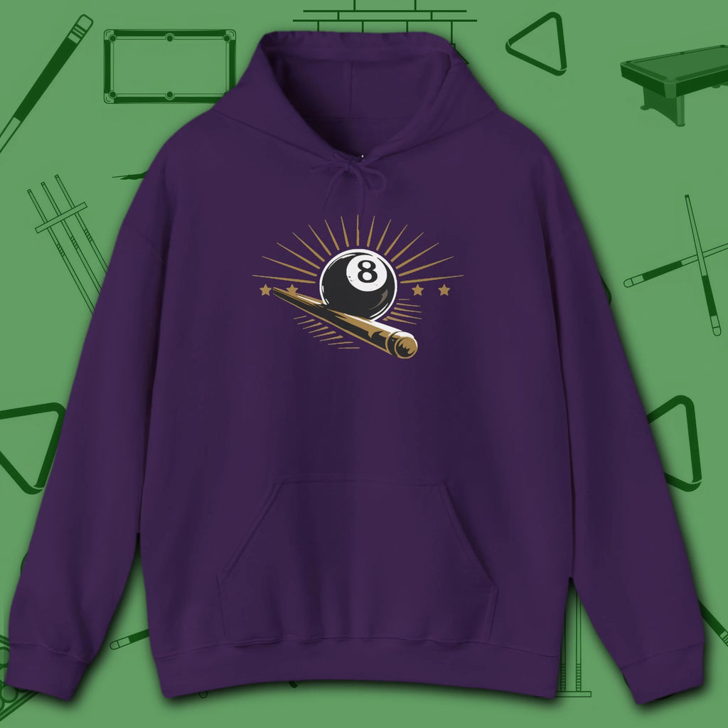 Last Ball Standing Hoodie, in Purple color, billiards hoodie, front view