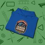 League Grinder Hoodie, folded view, in Royal strike fear with swagger and precision