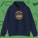 League Grinder Hoodie, front view, in Navy ideal for clean hits and clean fits