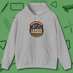 League Grinder Hoodie, front view, in Sport Grey cool under pressure, hot on the eyes