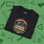 League Grinder T-Shirt, folded view, in Black look good while calling your pocket