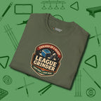League Grinder T-Shirt, folded view, in Military Green for shooters who dress like they play: sharp