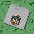 League Grinder T-Shirt, folded view, in Sport Grey clean lines for dirty minds