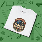 League Grinder T-Shirt, folded view, in White subtle drip for serious shooters