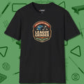League Grinder T-Shirt, front view, in Black strike fear with swagger and precision