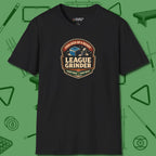 League Grinder T-Shirt, front view, in Black strike fear with swagger and precision