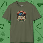 League Grinder T-Shirt, front view, in Military Green what champions wear between racks