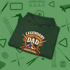 Legendary Dad Hoodie, in Forest Green color, billiards hoodie, folded view