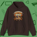 Legendary Dad Hoodie, in Dark Chocolate color, billiards hoodie, front view