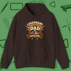 Legendary Dad Hoodie, in Dark Chocolate color, billiards hoodie, front view