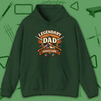 Legendary Dad Hoodie, in Forest Green color, billiards hoodie, front view
