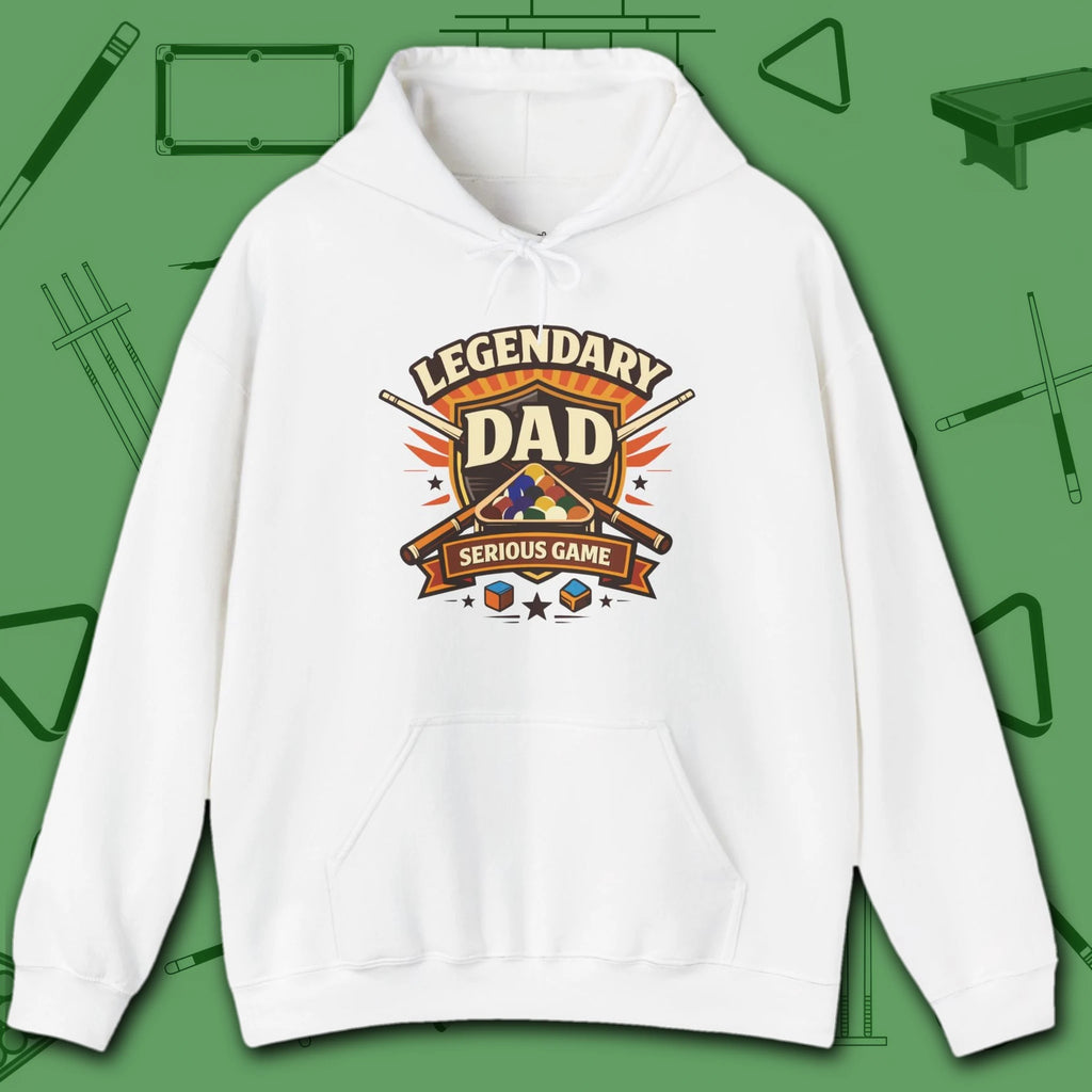 Legendary Dad Hoodie, in Maroon color, billiards hoodie, front view