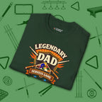 Legendary Dad T-Shirt, in Forest Green color, billiards shirt, folded view