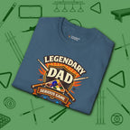 Legendary Dad T-Shirt, in Indigo Blue color, billiards shirt, folded view