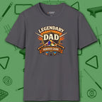Legendary Dad T-Shirt, in Charcoal color, billiards shirt, front view