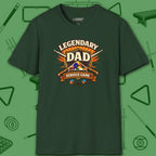 Legendary Dad T-Shirt, in Forest Green color, billiards shirt, front view