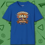 Legendary Dad T-Shirt, in Royal color, billiards shirt, front view