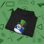 Leprechaun Hat Hoodie, in Black color, billiards shirt, folded view