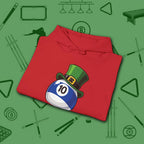 Leprechaun Hat Hoodie, in Red color, billiards shirt, folded view