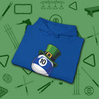 Leprechaun Hat Hoodie, in Royal color, billiards shirt, folded view