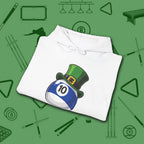 Leprechaun Hat Hoodie, in White color, billiards shirt, folded view
