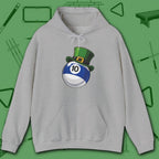 Leprechaun Hat Hoodie, in Sport Grey color, billiards shirt, front view