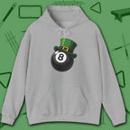 Leprechaun Hat Hoodie, in Sport Grey color, billiards shirt, front view
