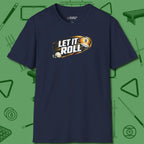 Let It Roll Nine Ball T-Shirt, front view, in Navy the official uniform of the after-hours crew
