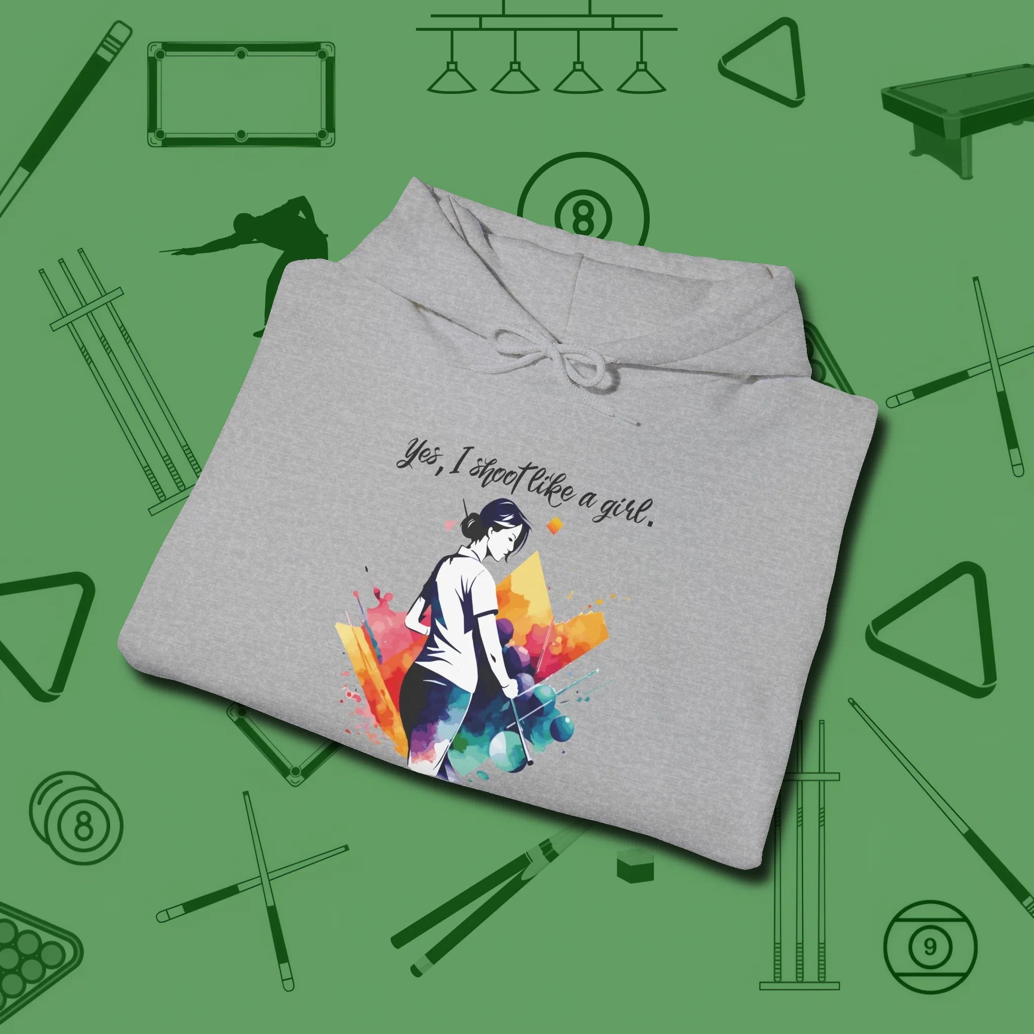 Like A Girl Hoodie, folded view, in Sport Grey for players who live the game
