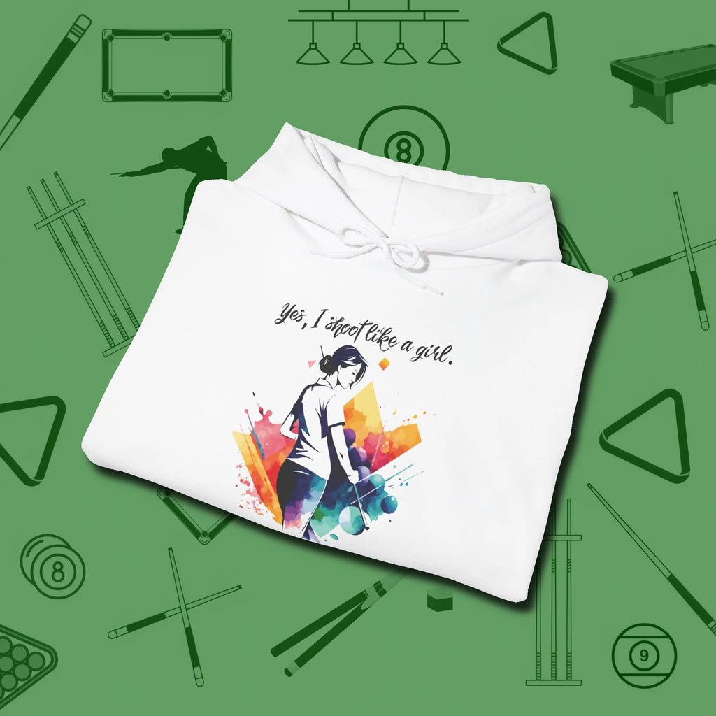 Like A Girl Hoodie, folded view, in White for players who live the game