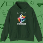 Like A Girl Hoodie, front view, in Forest Green designed for dead stroke and deadpan looks