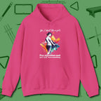 Like A Girl Hoodie, front view, in Heliconia a clean fit for the dirtiest safeties
