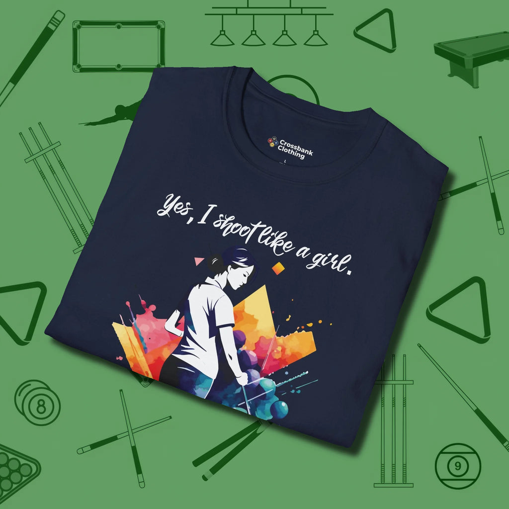 Like A Girl T-Shirt, folded view, in Navy