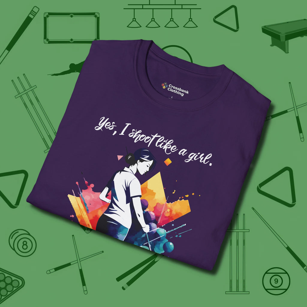 Like A Girl T-Shirt, folded view, in Purple