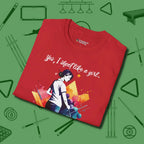 Like A Girl T-Shirt, folded view, in Red