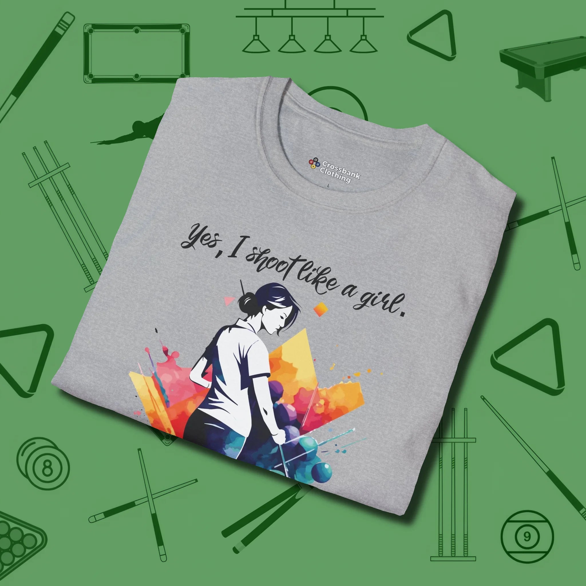 Like A Girl T-Shirt, folded view, in Sport Grey