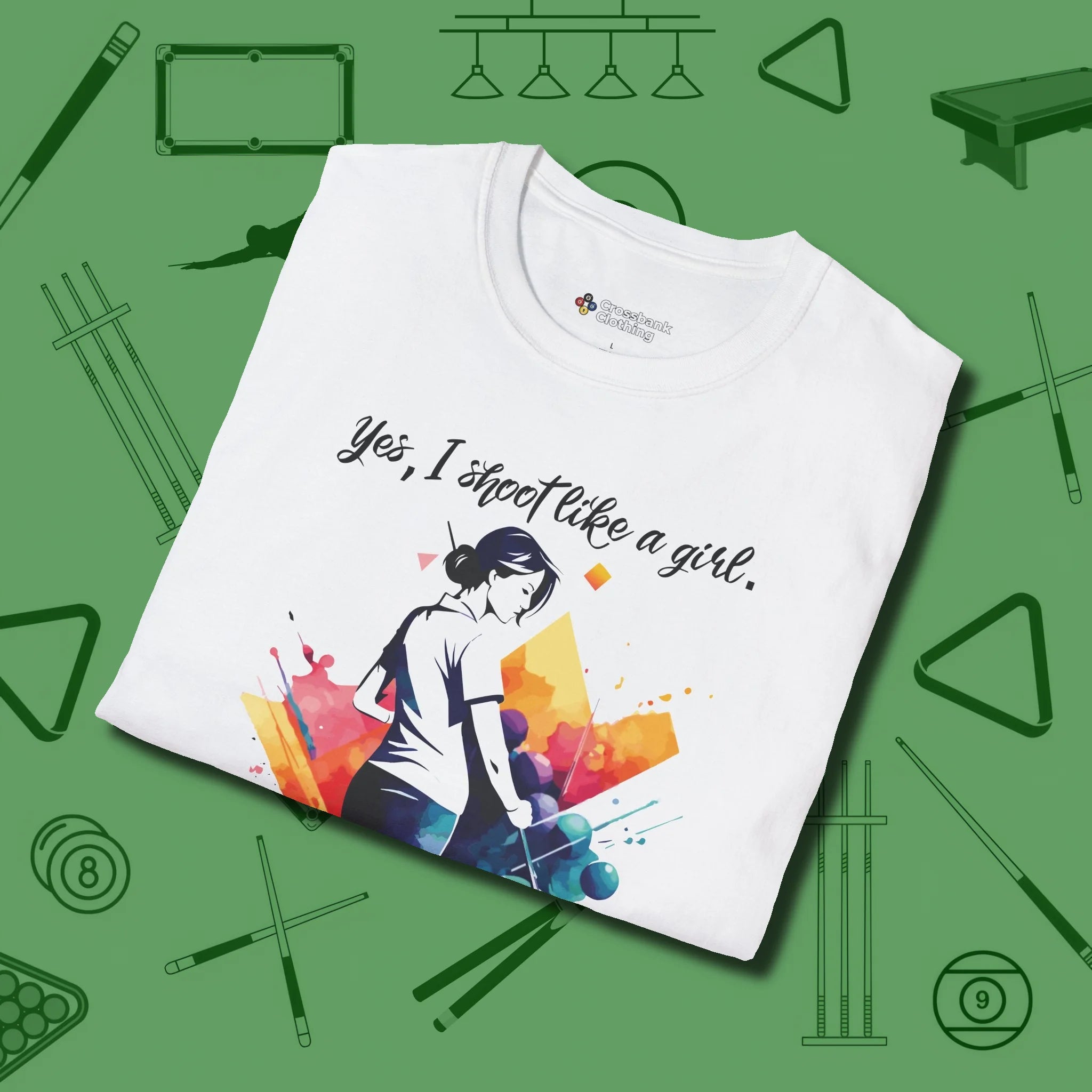 Like A Girl T-Shirt, folded view, in White