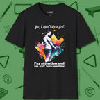 Like A Girl T-Shirt, front view, in Black