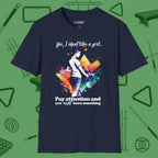Like A Girl T-Shirt, front view, in Navy